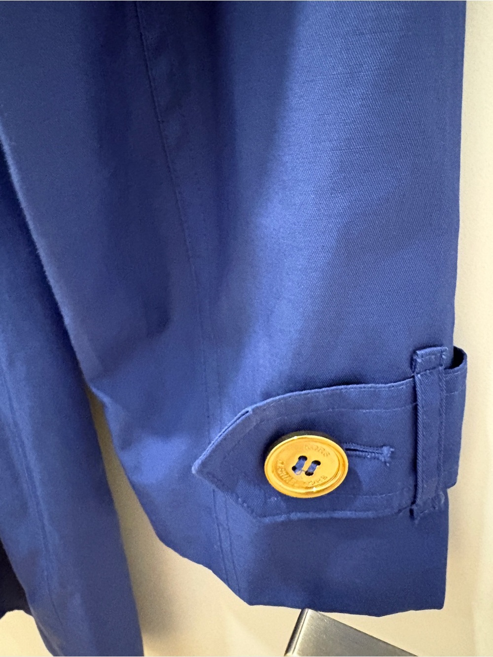 Michael Kors Blue Double-Breasted Women's Trench Coat with Belt - Picture 4 of 15